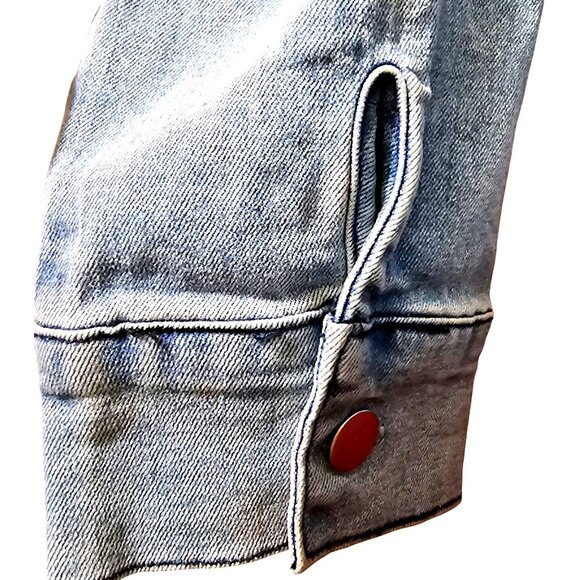 Hailey Womens 2XL Light Blue Denim Jacket With Snap Buttons & Front Pockets - Picture 4 of 8